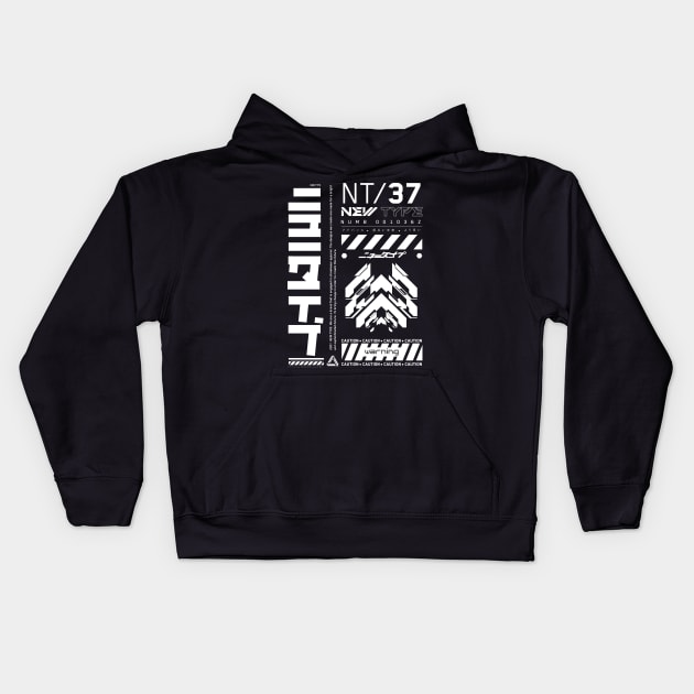 Futuristic apparel design Kids Hoodie by Dnz